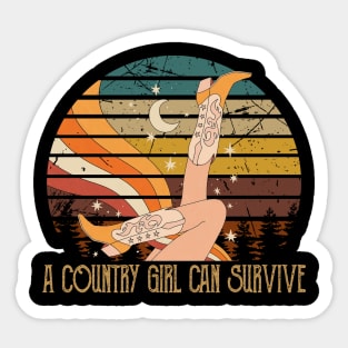 A Country Girl Can Survive Funny Boot Cowgirl Sticker